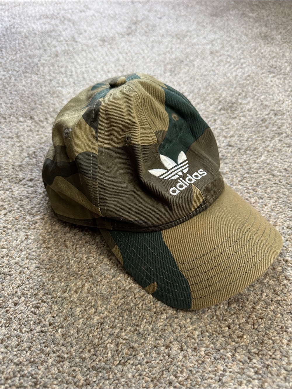 adidas Camouflage Trefoil Hat in Olive and Dark Green